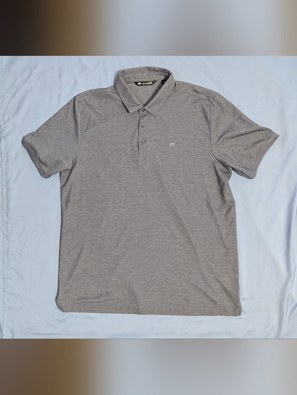 TravisMathew Men’s 1MW892 Pima Cotton Blend Short Sleeve Golf Polo Gray Heather